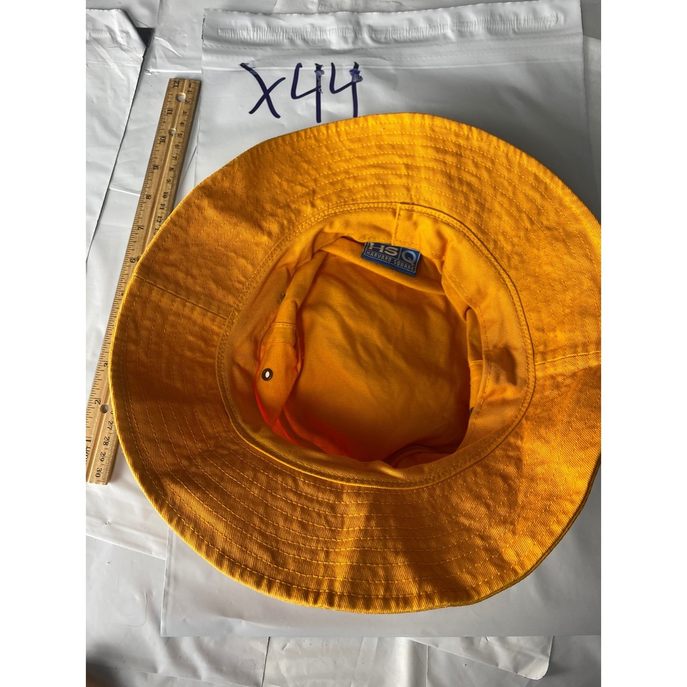 Harvard Square Yellow Bucket Hat Vintage Wide Brim‎ Sun Hat Cotton Unisex Retro